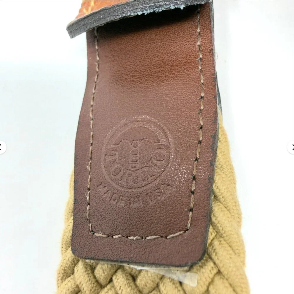 Torino Leather Co Woven Elastic Belt Khaki‎ Brown 54